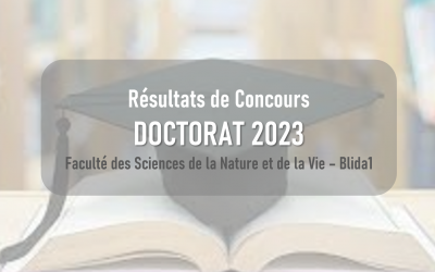 Résultat Concours de Doctorat 2023