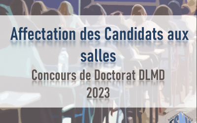 Répartition des candidats pour le concours DLMD