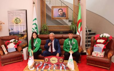 جامعة البليدة1 تكرّم بطلي العالم في رياضة الكامبو جعفر شريف يامنة ومايدي محمد عبد الرحمن