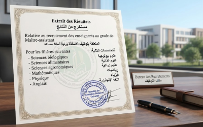 إعلان على نتائج مسابقة الأساتذة 2025-2026